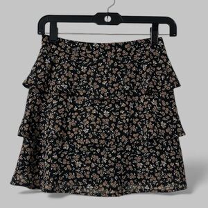 Altar'd State Floral Cottagecore Tiered Mini Skirt